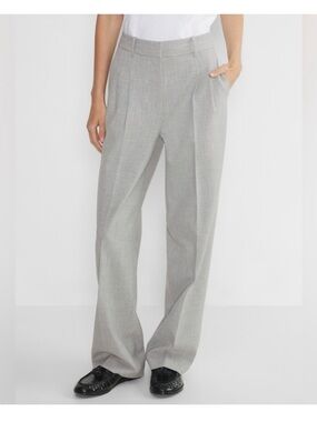 Aritzia “The Effortless Pant” Wide-Leg Trousers in Light Gray